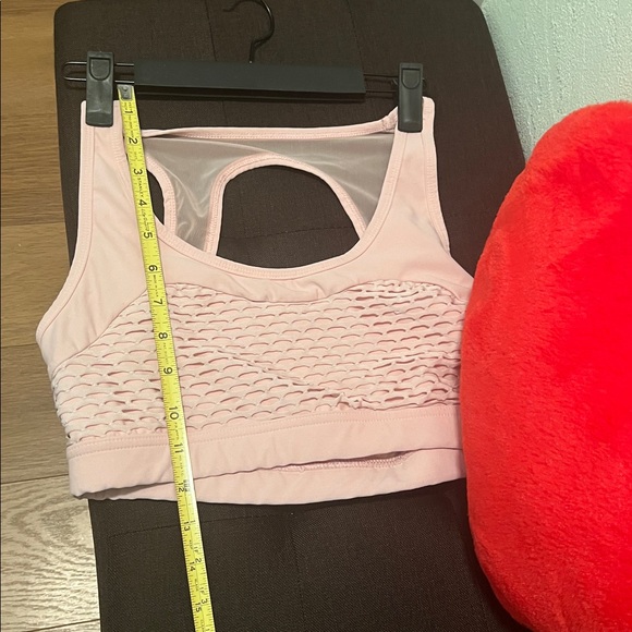 #1409=Women's Pink Mesh Sports Bra - Picture 4 of 6